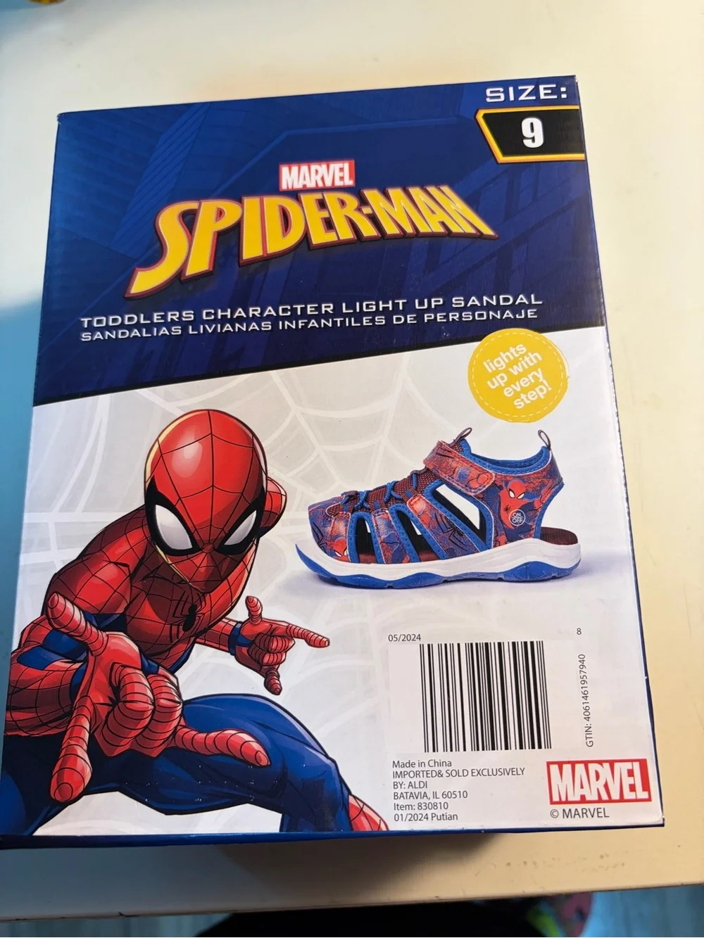 Marvel Spider-Man Toddler Light-Up Sandals - Red, Blue